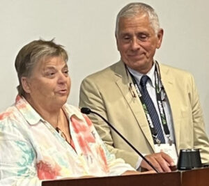 Francine Perretta recognized Commissioner Pozzi at the NAPE Reception for his fifty years of service in the probation profession.